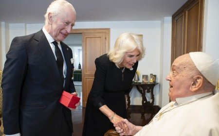 ചാൾസ് രാജാവും കാമിലയും വത്തിക്കാനിൽ: മാർപ്പാപ്പയുമായി കൂടിക്കാഴ്ച