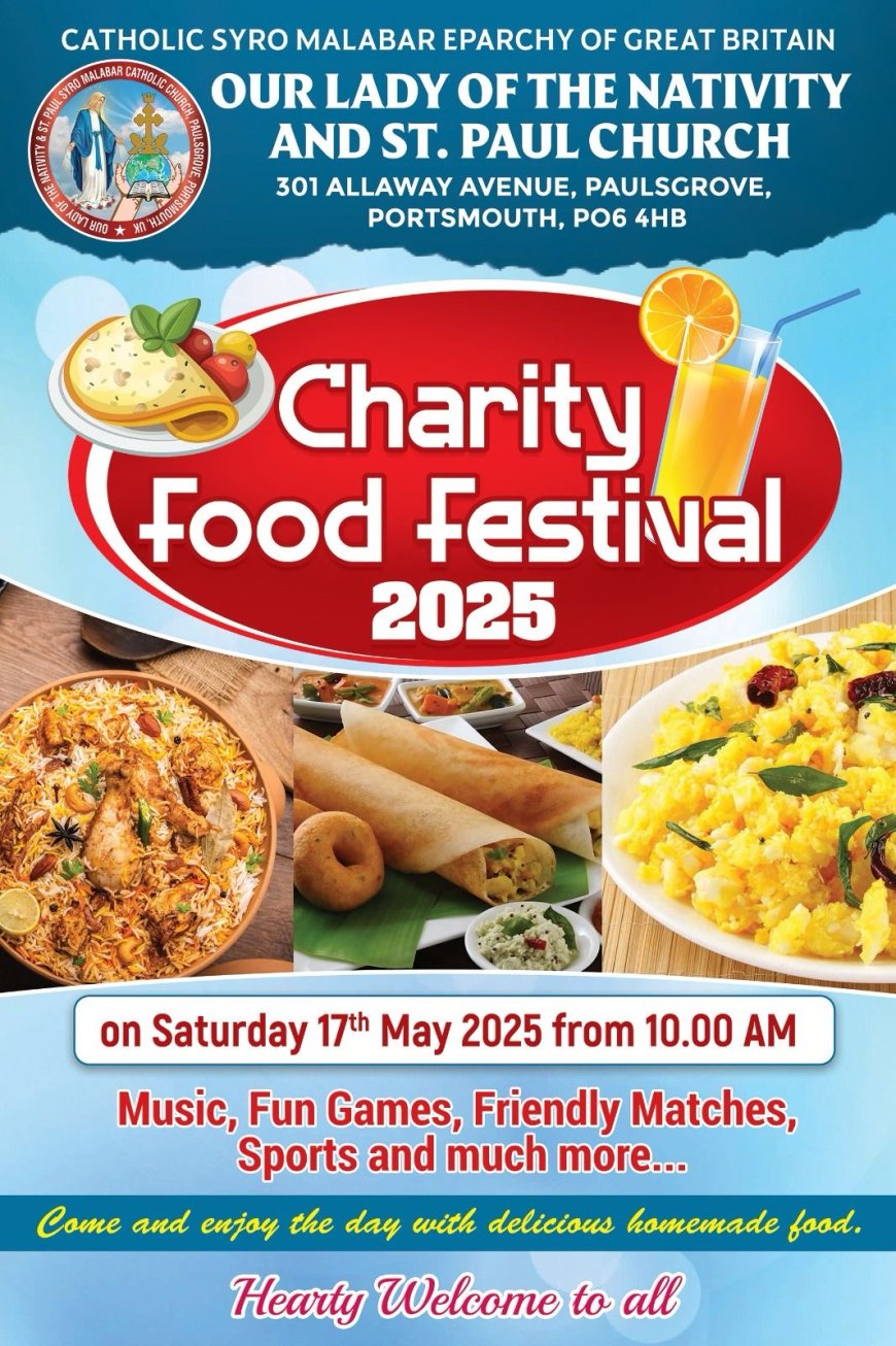 പോർട്ട്സ്മൗത്ത് ഔവർ ലേഡി ഓഫ് ദി നേറ്റിവിറ്റി ആൻഡ് സെന്റ് പോൾ ചർച്ചിൽ ചാരിറ്റി ഫുഡ് ഫെസ്റ്റിവൽ മെയ് 17 ന്