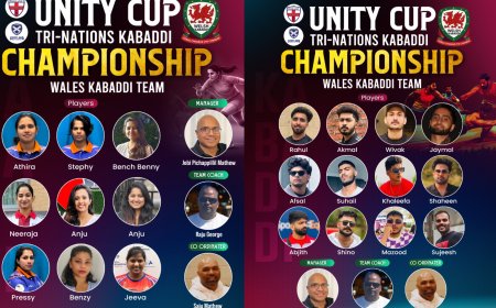 ത്രിരാഷ്ട്ര കബഡി ടൂർണമെന്റ്: വെയിൽസ് ടീമിൽ മലയാളി തിളക്കം