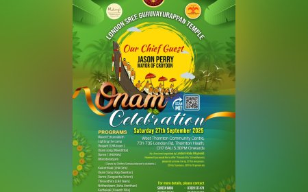 ലണ്ടൻ ഹിന്ദു ഐക്യവേദിയും മോഹൻജി ഫൗണ്ടേഷനും സംയുക്തമായി സംഘടിപ്പിക്കുന്ന ഓണാഘോഷം സെപ്റ്റംബർ 27 ന്