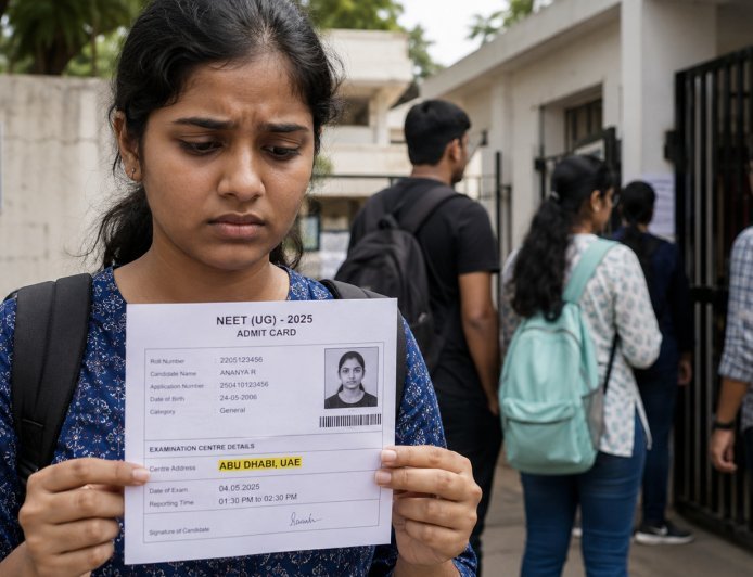 NEET റീടെസ്റ്റിന് മുൻപ് വിവാദം; നാഗ്പൂർ വിദ്യാർത്ഥിക്ക് അബുദാബി സെന്റർ, വിശദീകരണവുമായി NTA