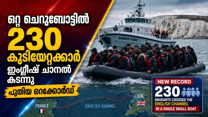 ഒറ്റ ചെറുബോട്ടിൽ 230 കുടിയേറ്റക്കാർ ഇംഗ്ലീഷ് ചാനൽ കടന്നു; പുതിയ റെക്കോർഡ്